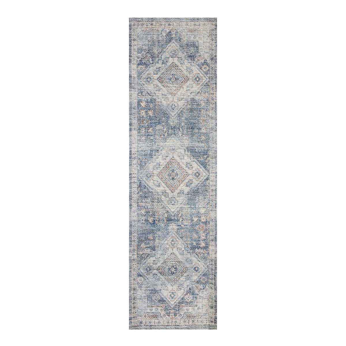 At Home (B822) Whittington Blue Floral Medallion Runner 2x7