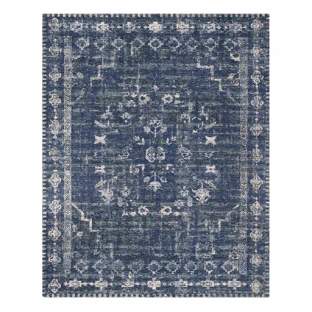 At Home (B823) Teagan Navy Blue Floral Flatweave Area Rug 8x10