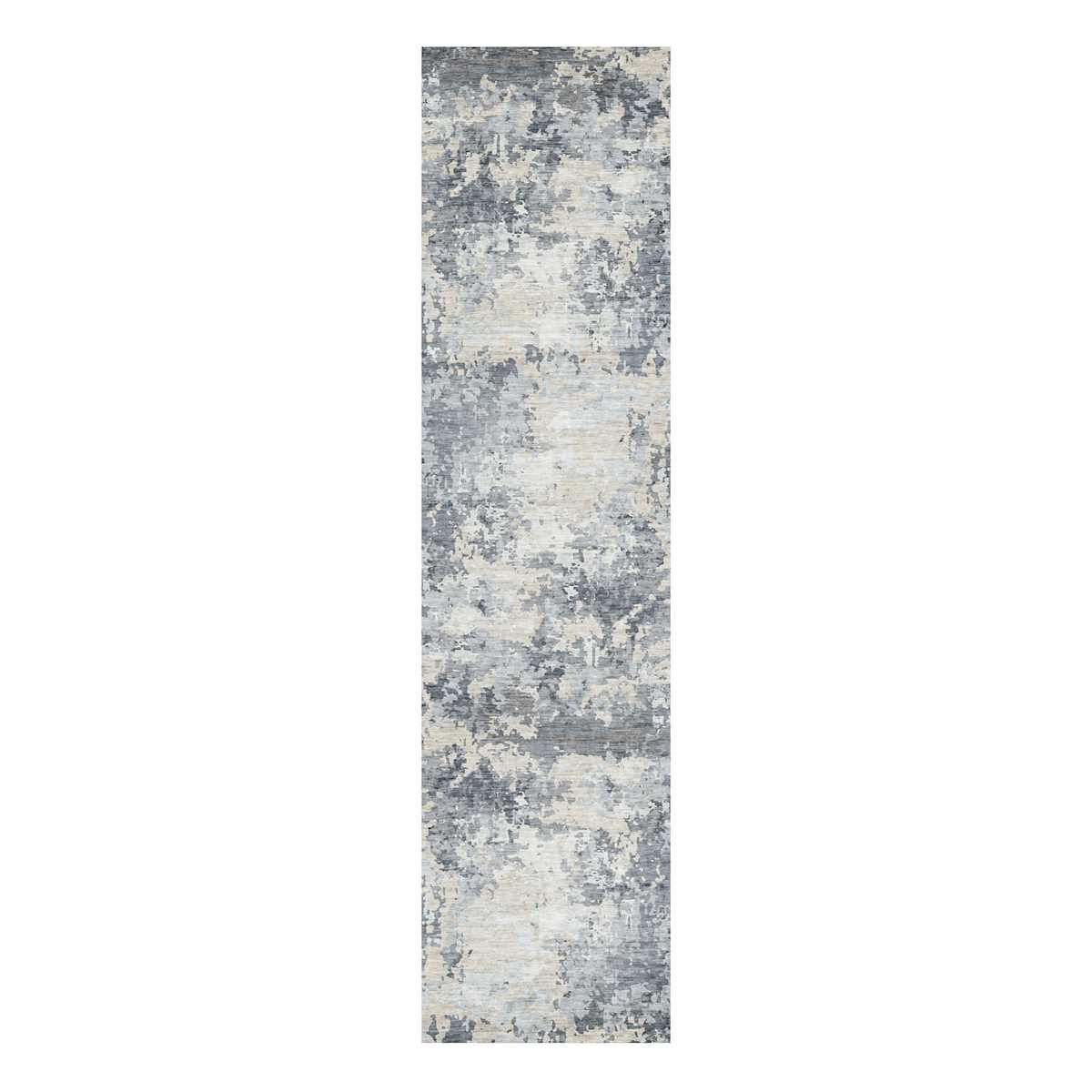 At Home (B875) Crosby St. Dove Grey Splash Patterned Washable Runner 2x8
