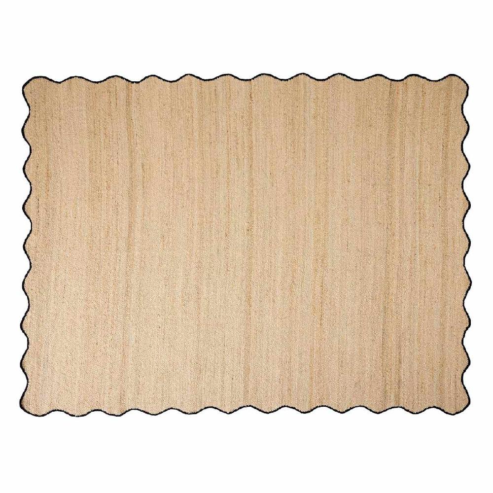 At Home (B891) Juniper Jute With Scalloped Black Trim Area Rug 5x7