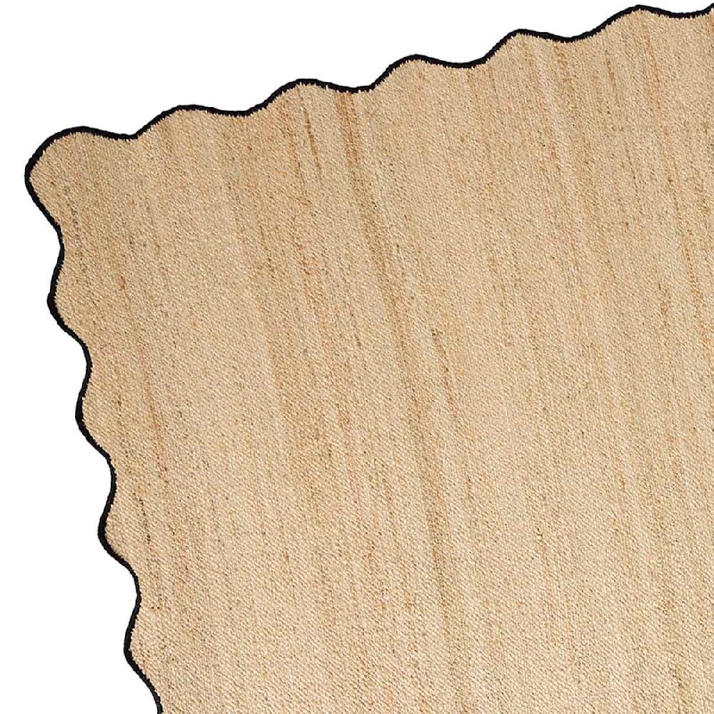 At Home (B891) Juniper Jute With Scalloped Black Trim Area Rug 5x7