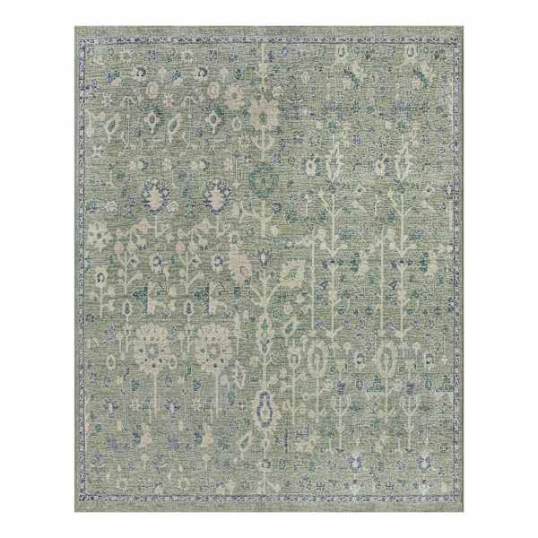 at home (B897) Honeybloom Green Floral Medallion Washable Area Rug 8x10