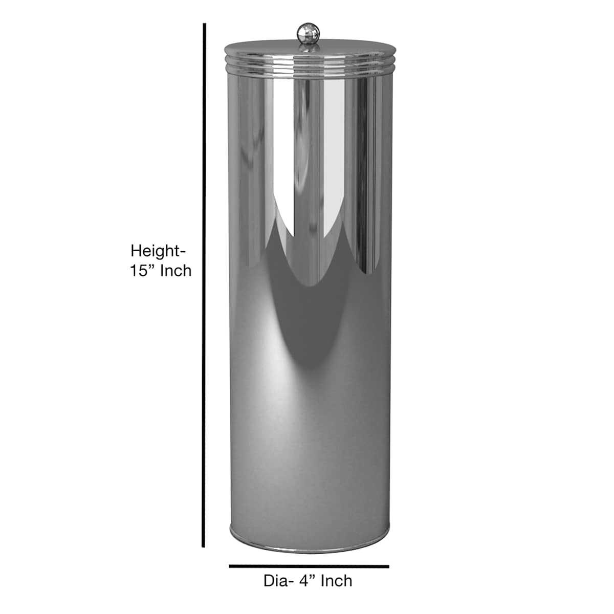 At Home Baldwin Chrome Round Toilet Paper Holder With Lid