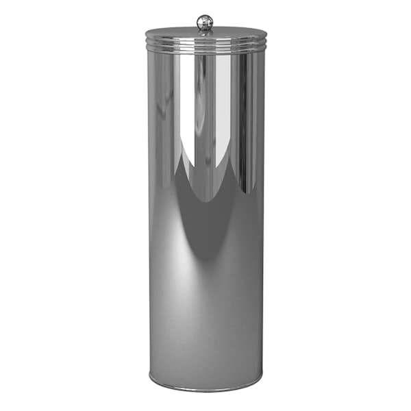at home Baldwin Chrome Round Toilet Paper Holder with Lid