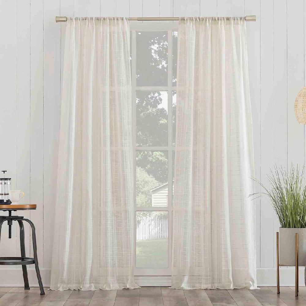 At Home Bayside Natural Rod Pocket Curtain Panel 84"