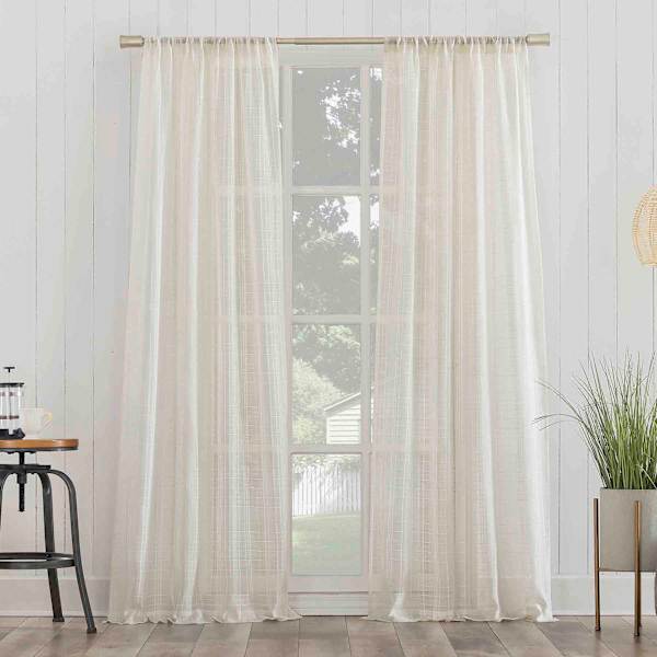 at home Bayside Natural Rod Pocket Curtain Panel 84"