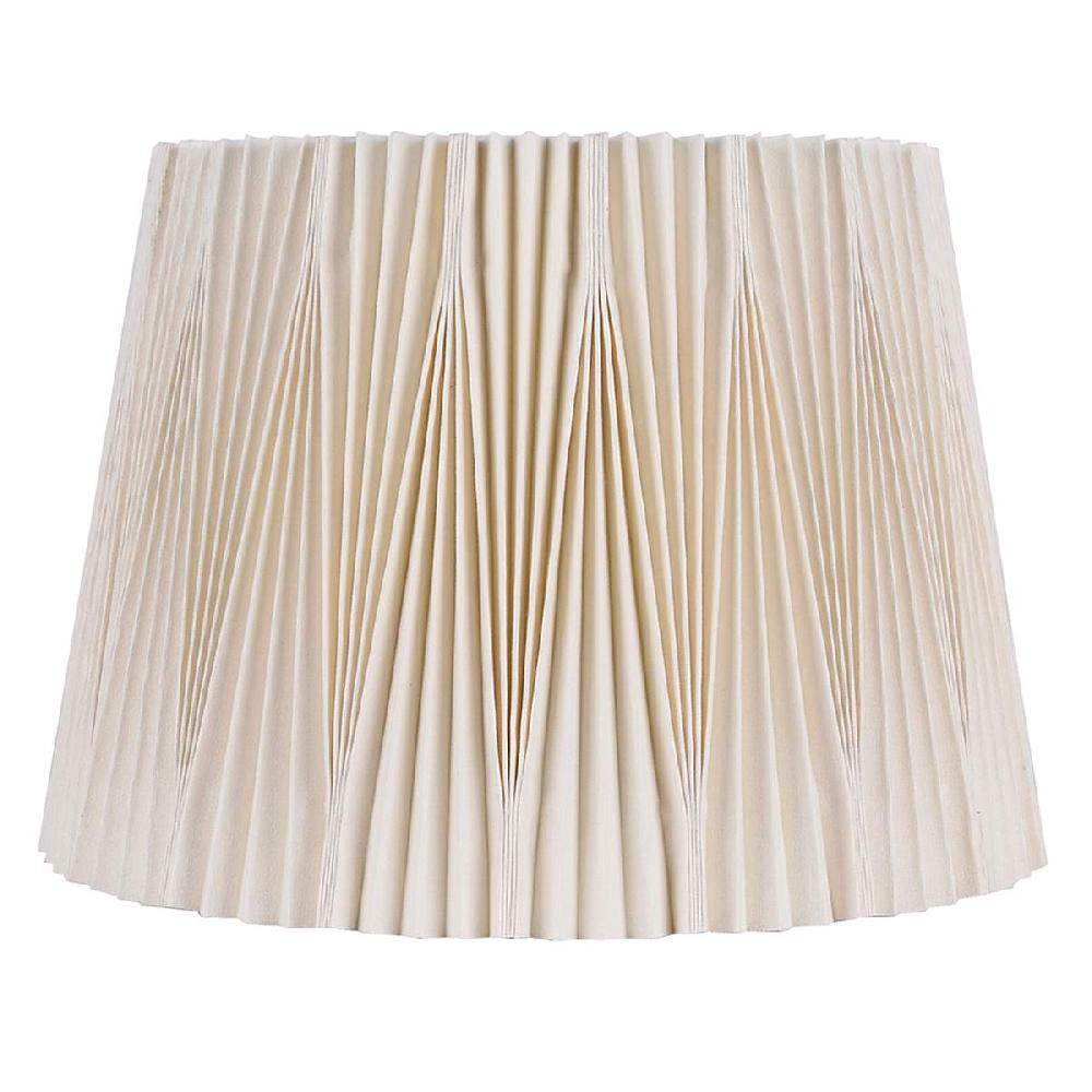 At Home Beige Pleat Drum Large Table Lamp Shade 13x17x12