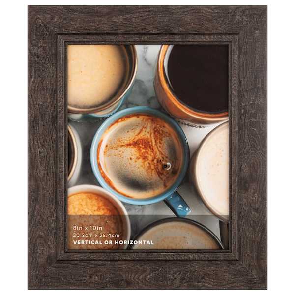 at home Black Barn Wood Flat Profile with Inner Line Wall Frame 8X10