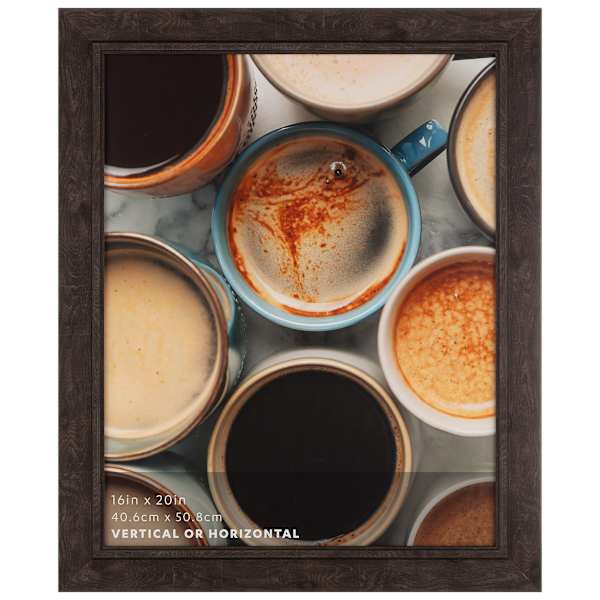 at home Black Barn Wood Flat Profile with Inner Line Wall Frame 16x20