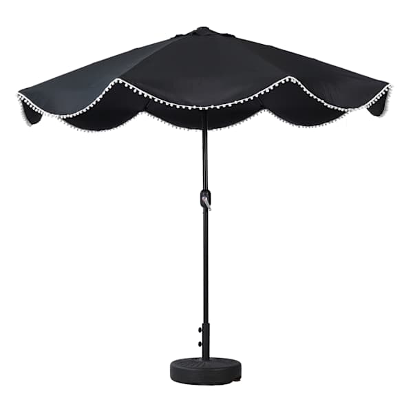 at home Black Crank & Tilt Patio Umbrella 9' & Base 2-Piece Set