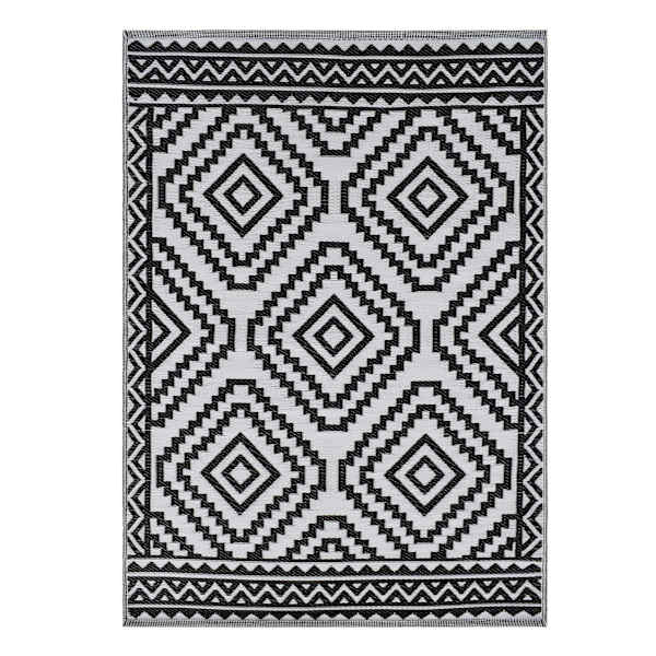 at home Black Diamond Design Plastic Outdoor Area Rug 6x9