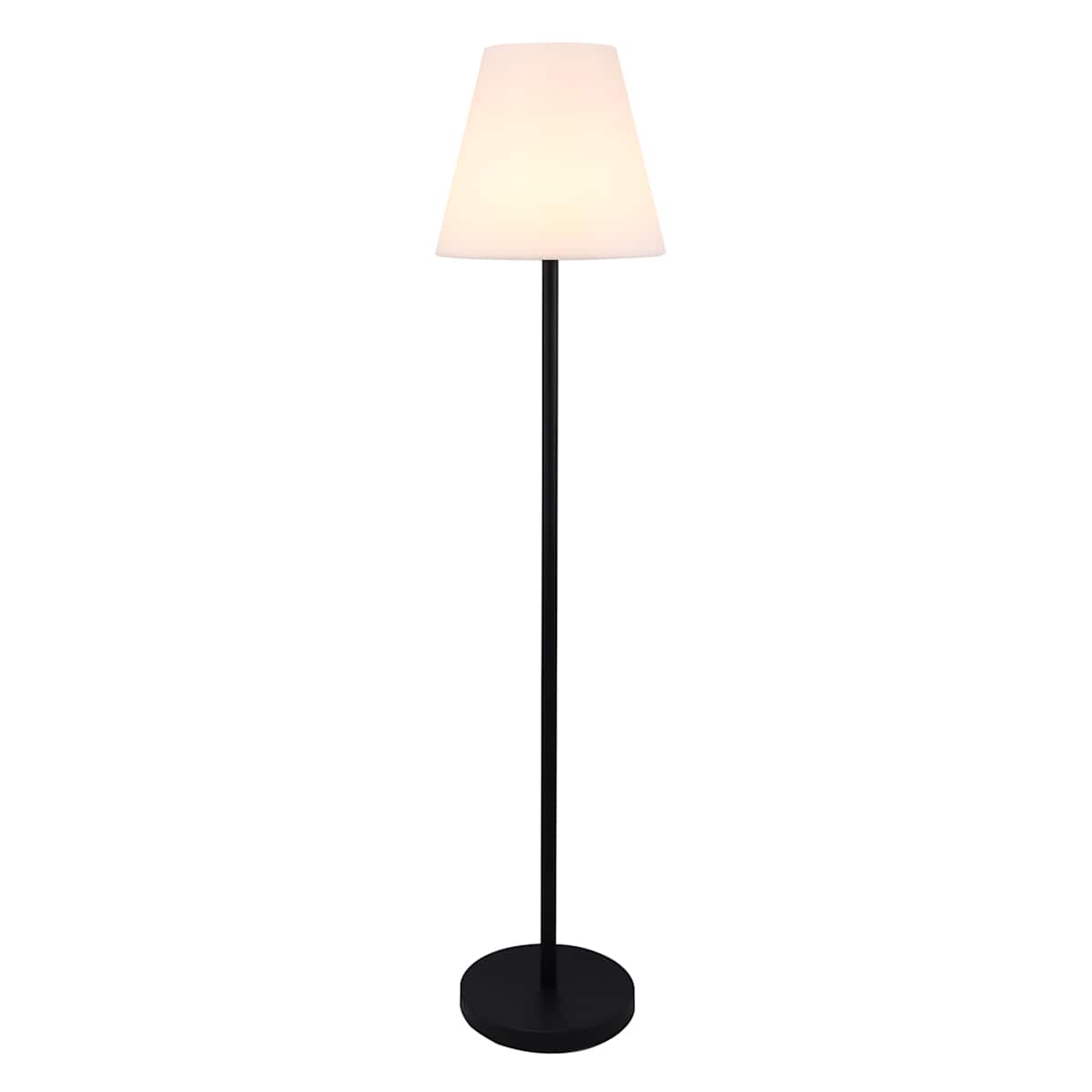 At Home Black Indoor & Outdoor Floor Lamp With White Shade 57"