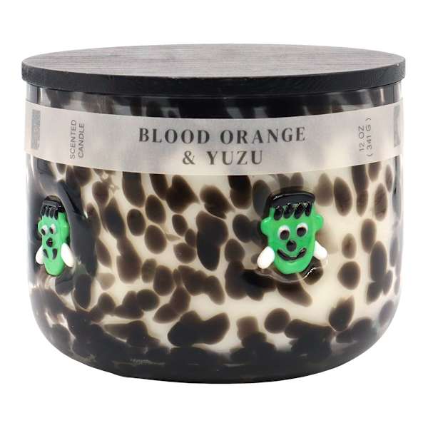 at home Blood Orange & Yuzu Scented Monster Icon Jar Candle 12oz