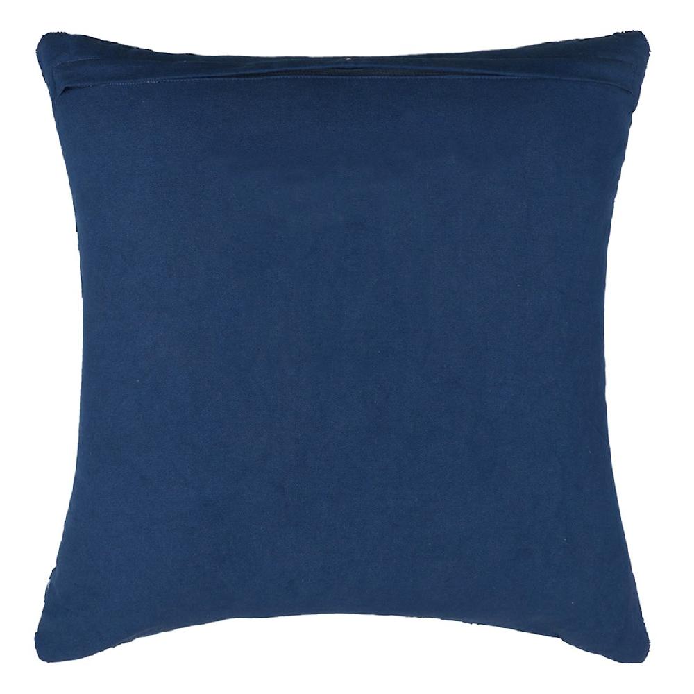 At Home Blue Coastal Tile Embroidered Throw Pillow 18"