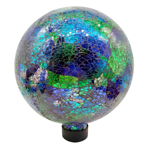 at home Blue & Green Mosaic Glass Garden Gazing Ball 10"