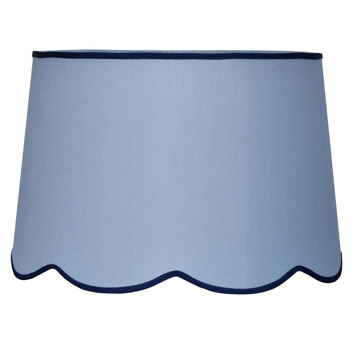 At Home Blue & Navy Scalloped Medium Lamp Shade 13x15x10
