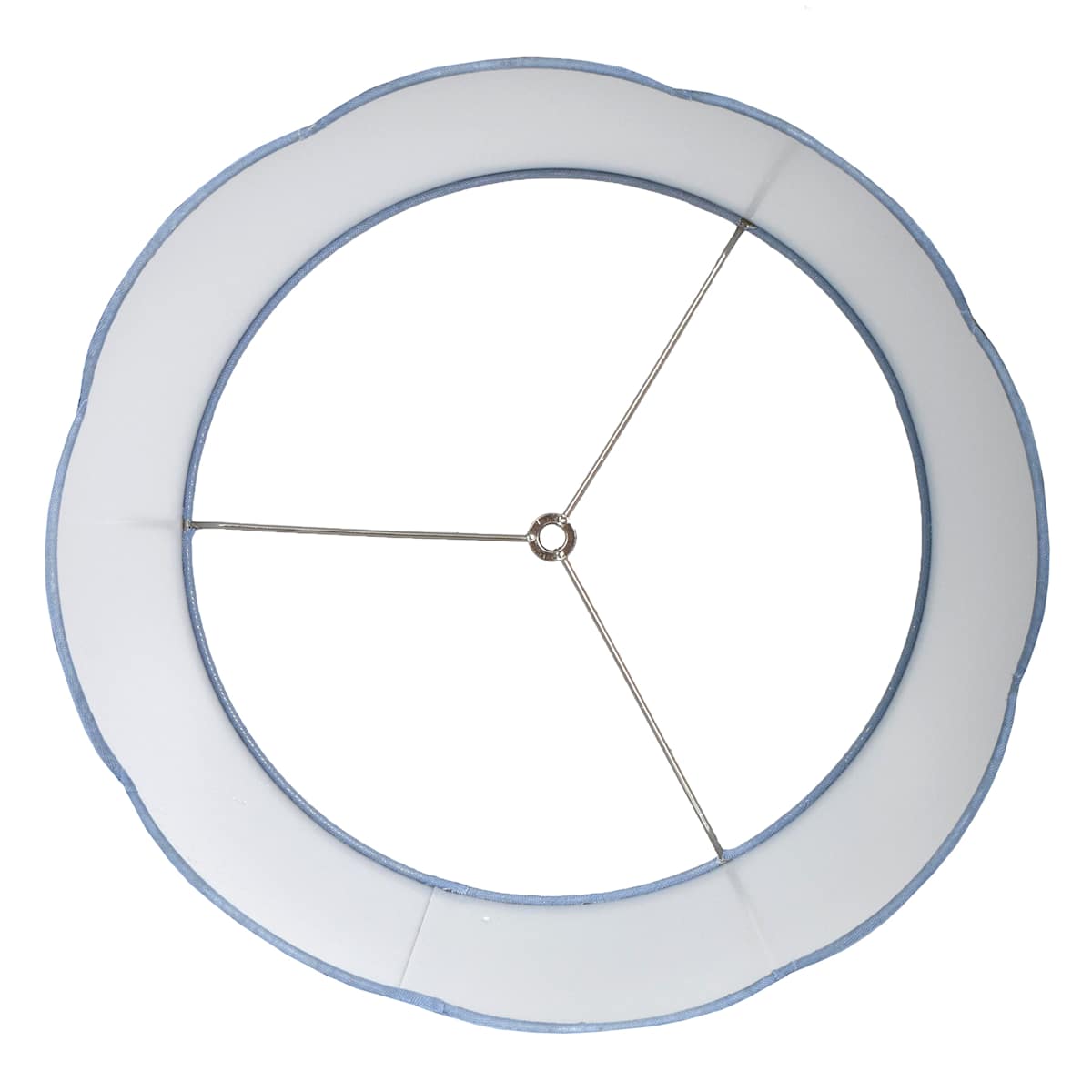 At Home Blue & Navy Scalloped Medium Lamp Shade 13x15x10