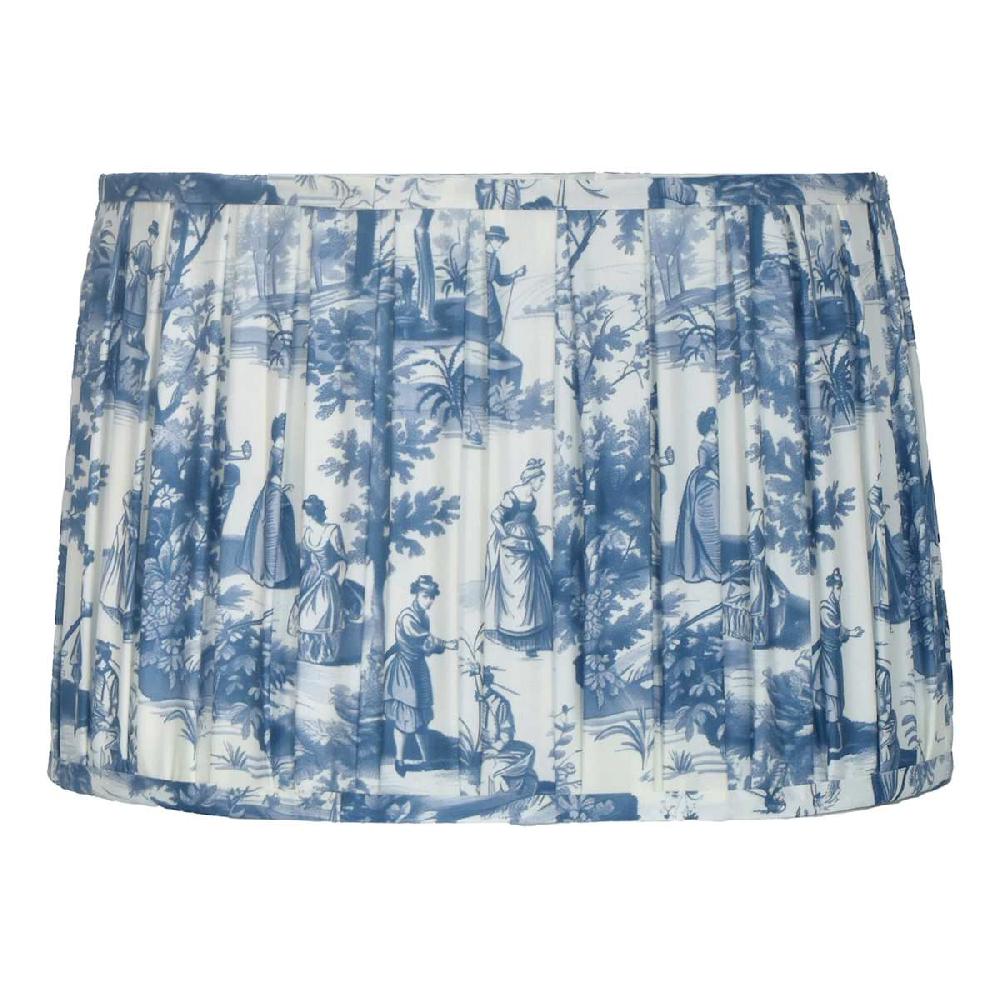 At Home Blue Toile Pleated Medium Lamp Shade 13x15x10