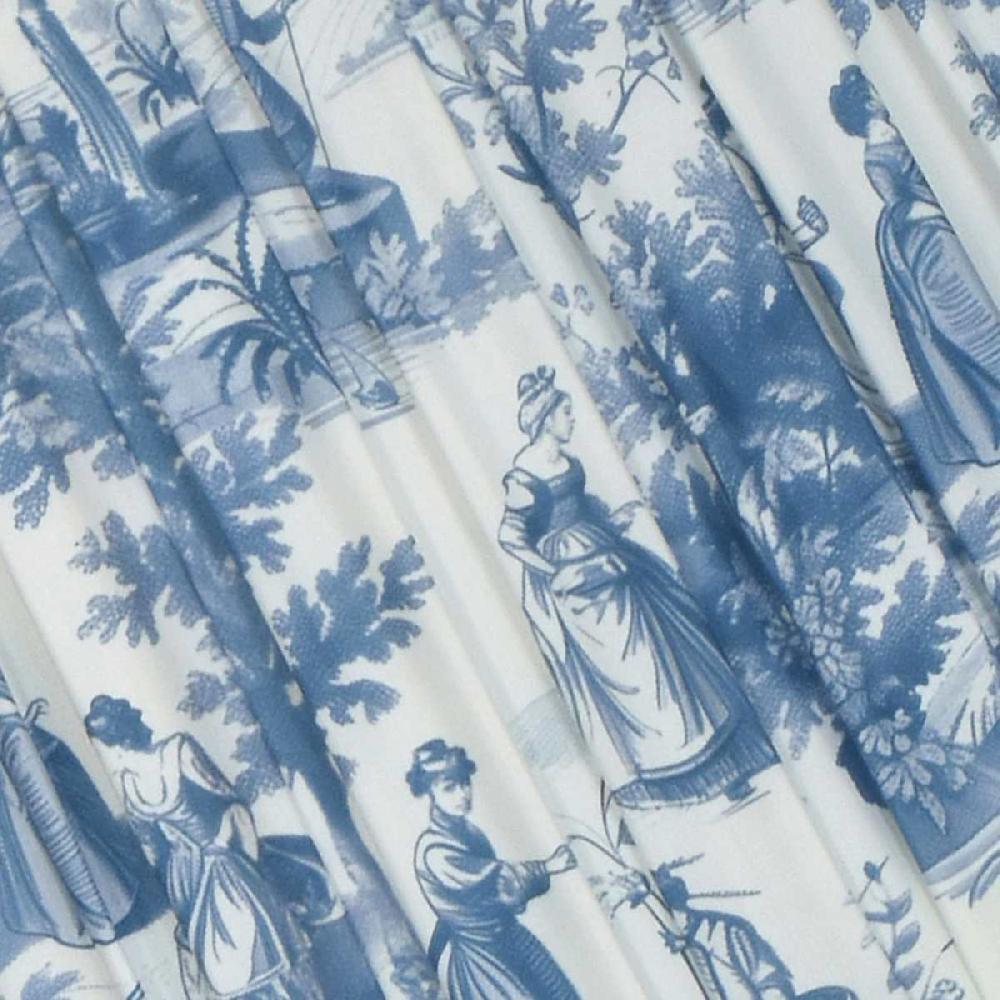 At Home Blue Toile Pleated Medium Lamp Shade 13x15x10