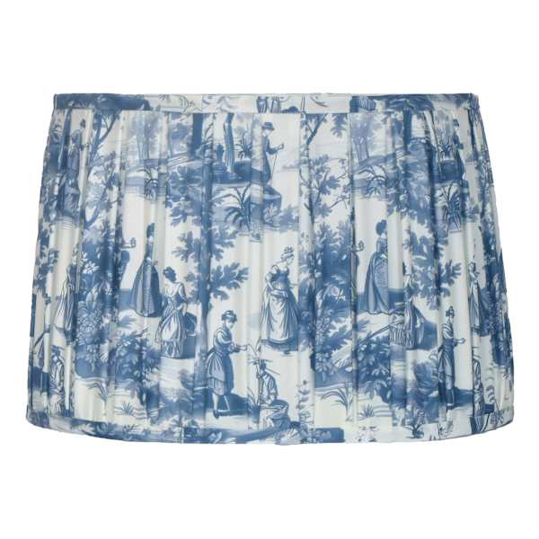at home Blue Toile Pleated Medium Lamp Shade 13x15x10