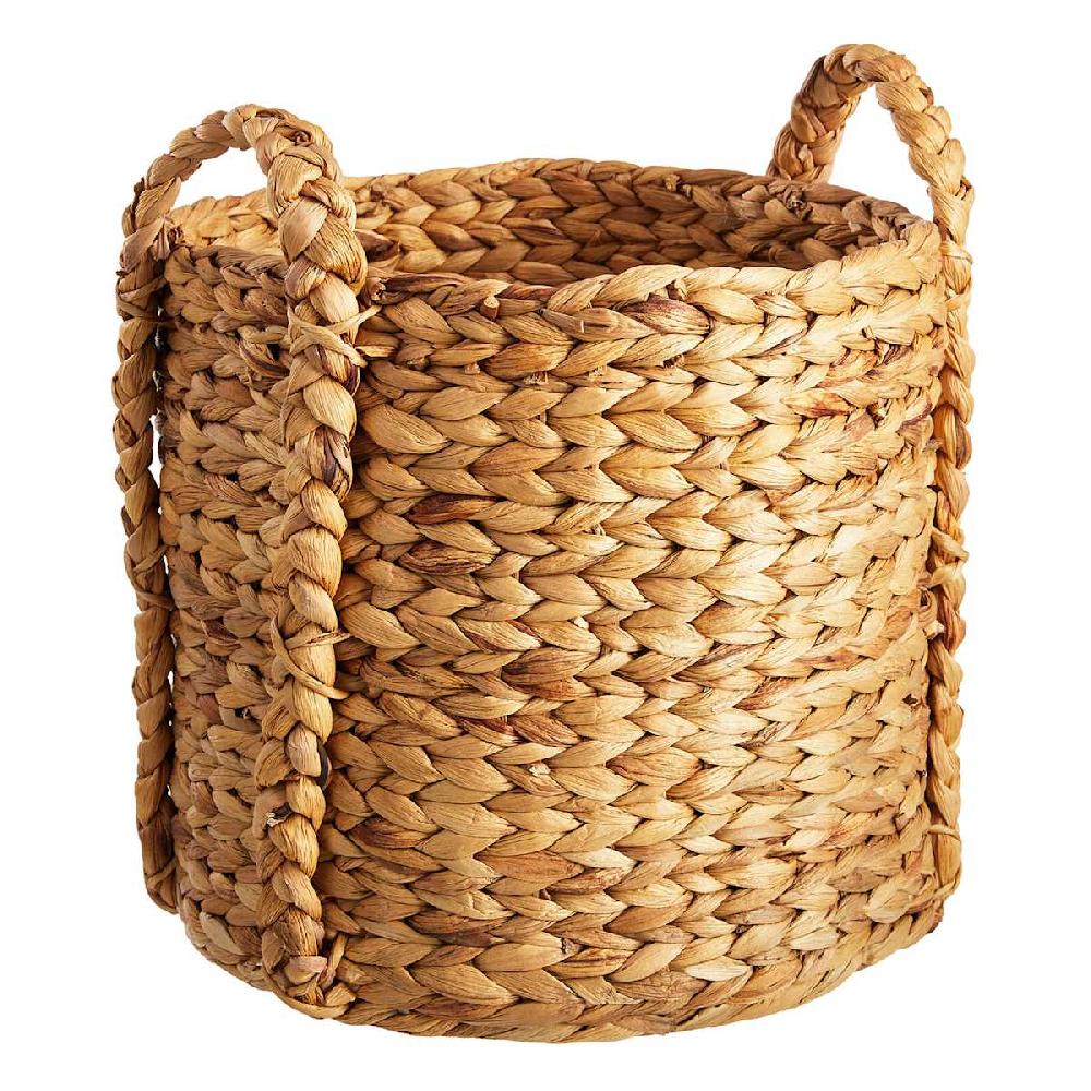 At Home Braided Arrow Weave Round Storage Basket Medium