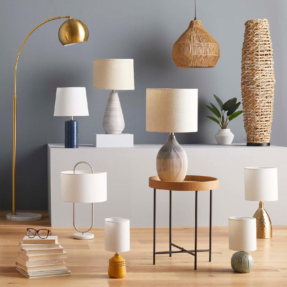 At Home Brass Arc Floor Lamp With Marble Base & Metal Dome Shade 70"