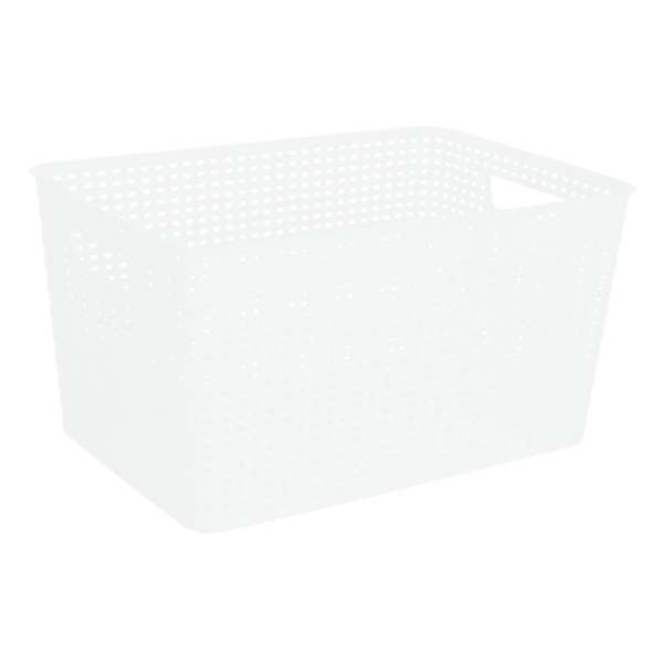 at home Bright White Rectangle Crossover Weave Storage Basket Extra Large