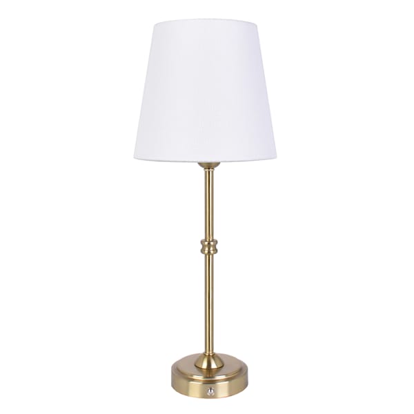 at home Brushed Gold Touch Dimmer Portable Rechargeable Buffet Small Table Lamp with Shade 18"