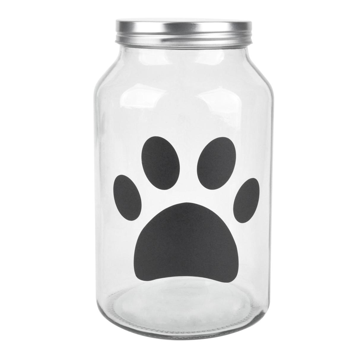 At Home Buddy Chalkboard Paw Clear Glass Canister Large