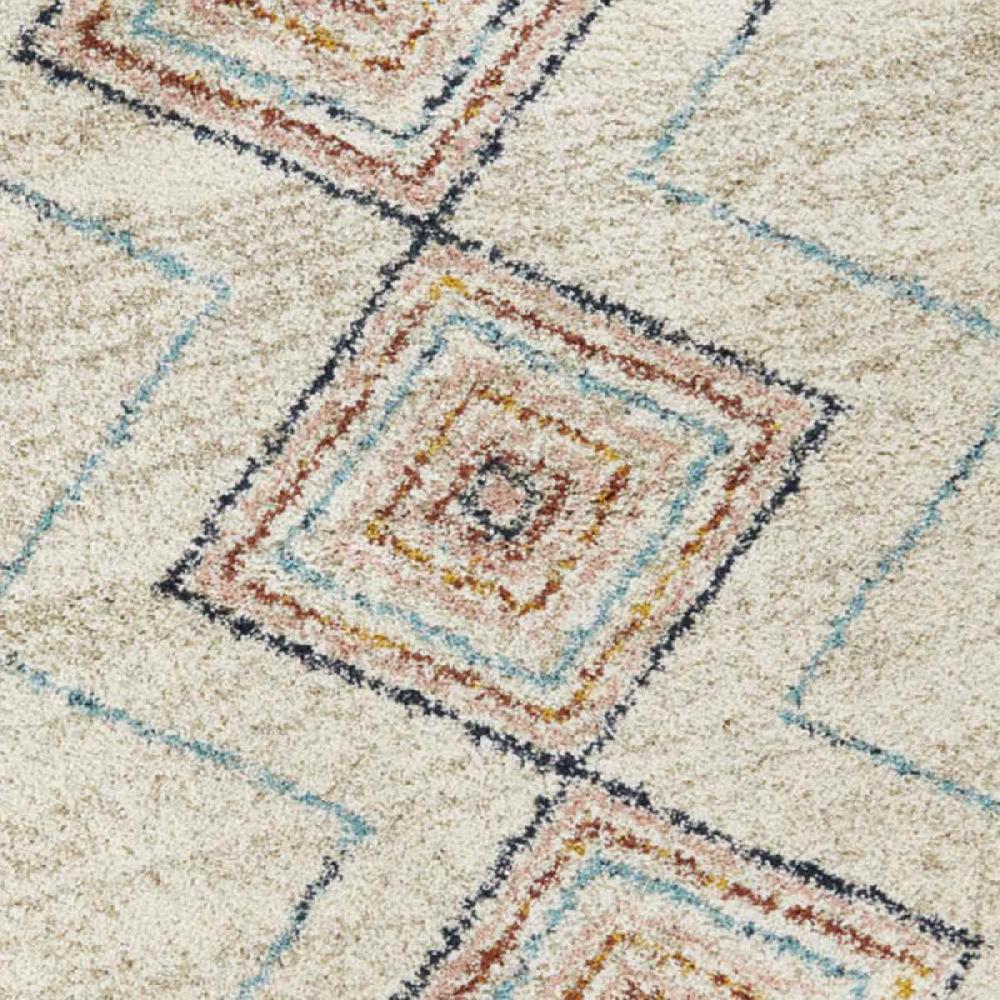 At Home (C121) Sedona Multicolor Diamond Design Shag Area Rug 5x7