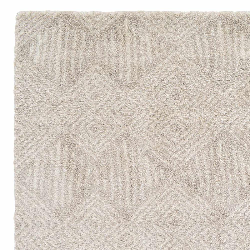 At Home (C181) Macy Neutral Diamond Design Shag Area Rug 5x7