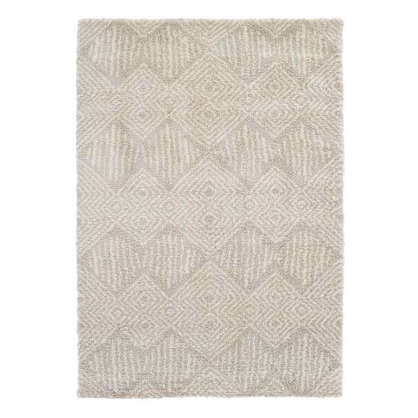 at home (C181) Macy Neutral Diamond Design Shag Area Rug 8x10
