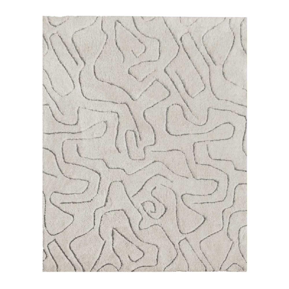 At Home (C189) Crosby St. Ivory Geometric Shag Area Rug 8x10