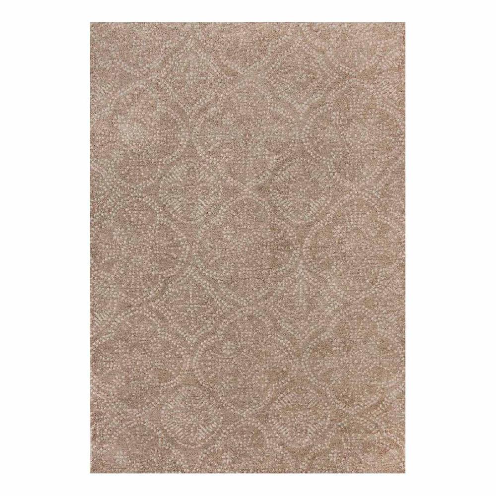 At Home (C202) Hayne Neutral Floral Shag Area Rug 5x7
