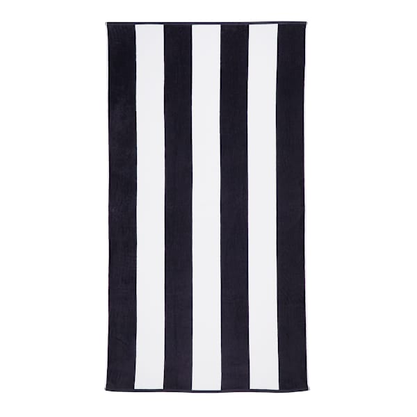 at home Cabana Black & White Reversible Beach Towel 40x72