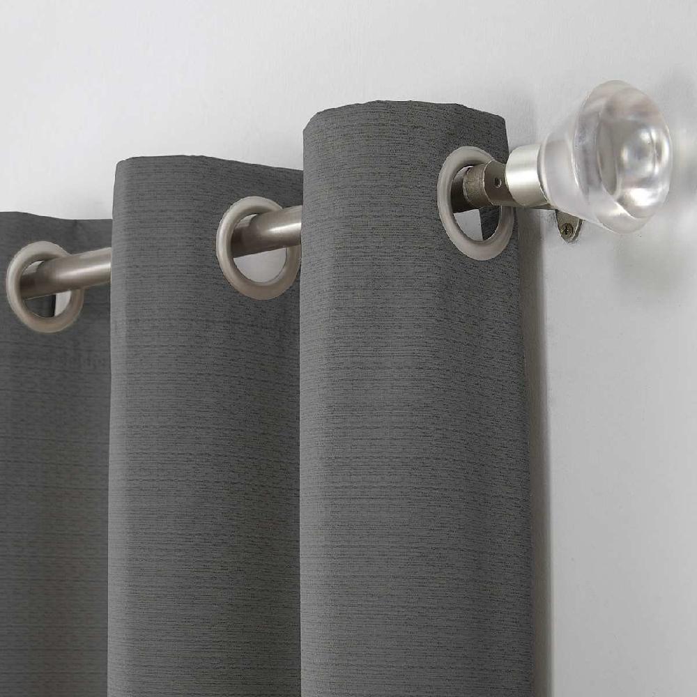 At Home Charcoal Grey Thermal Room Darkening Grommet Curtain Panel 84"