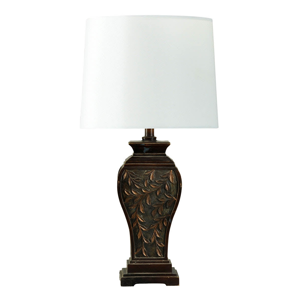 At Home Chestnut Leaf Patterned Medium Table Lamp Base 21"
