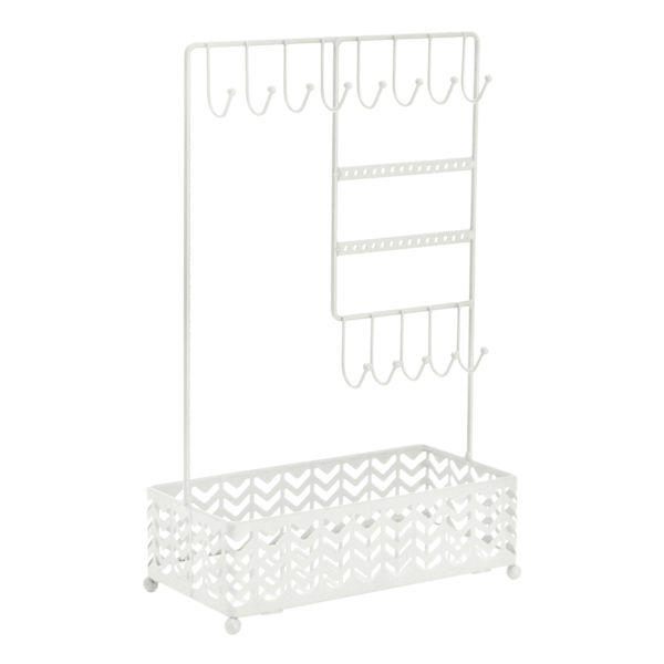 at home Chevron Wire Jewelry Stand with Mirror Base