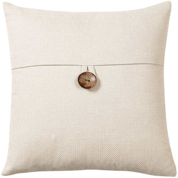 at home Clayton Ivory Coconut Button Throw Pillow 20"