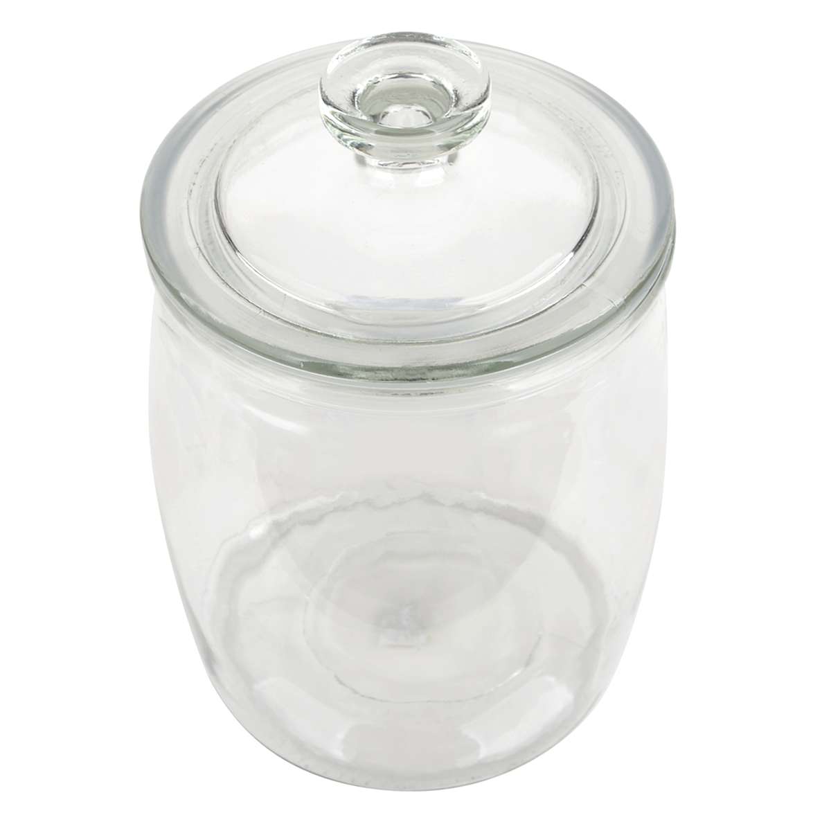 At Home Clear Glass Canister With Flat Knob Glass Lid 143oz