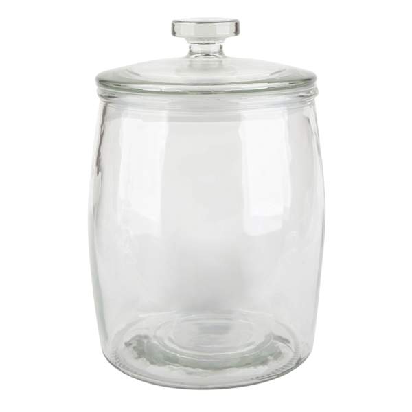 at home Clear Glass Canister with Flat Knob Glass Lid 143oz