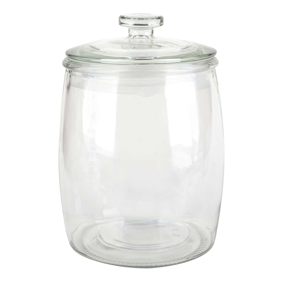 At Home Clear Glass Canister With Flat Knob Glass Lid 258oz