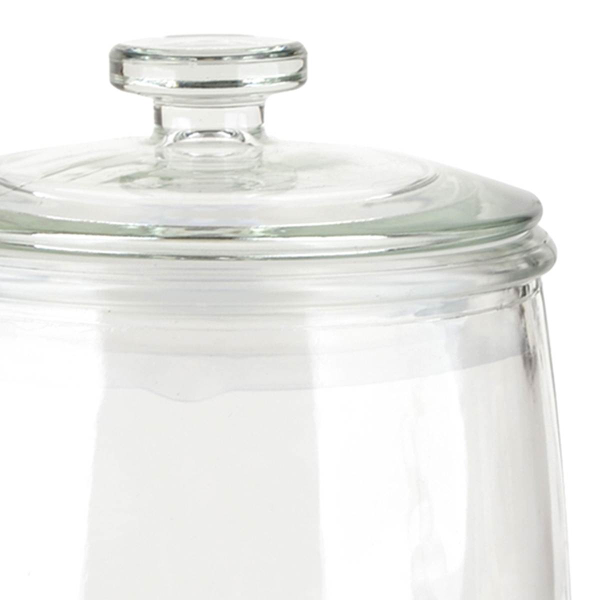 At Home Clear Glass Canister With Flat Knob Glass Lid 258oz