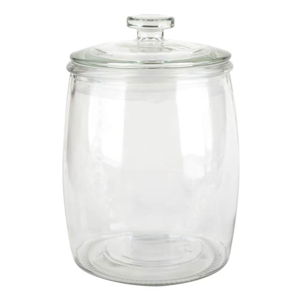 at home Clear Glass Canister with Flat Knob Glass Lid 258oz