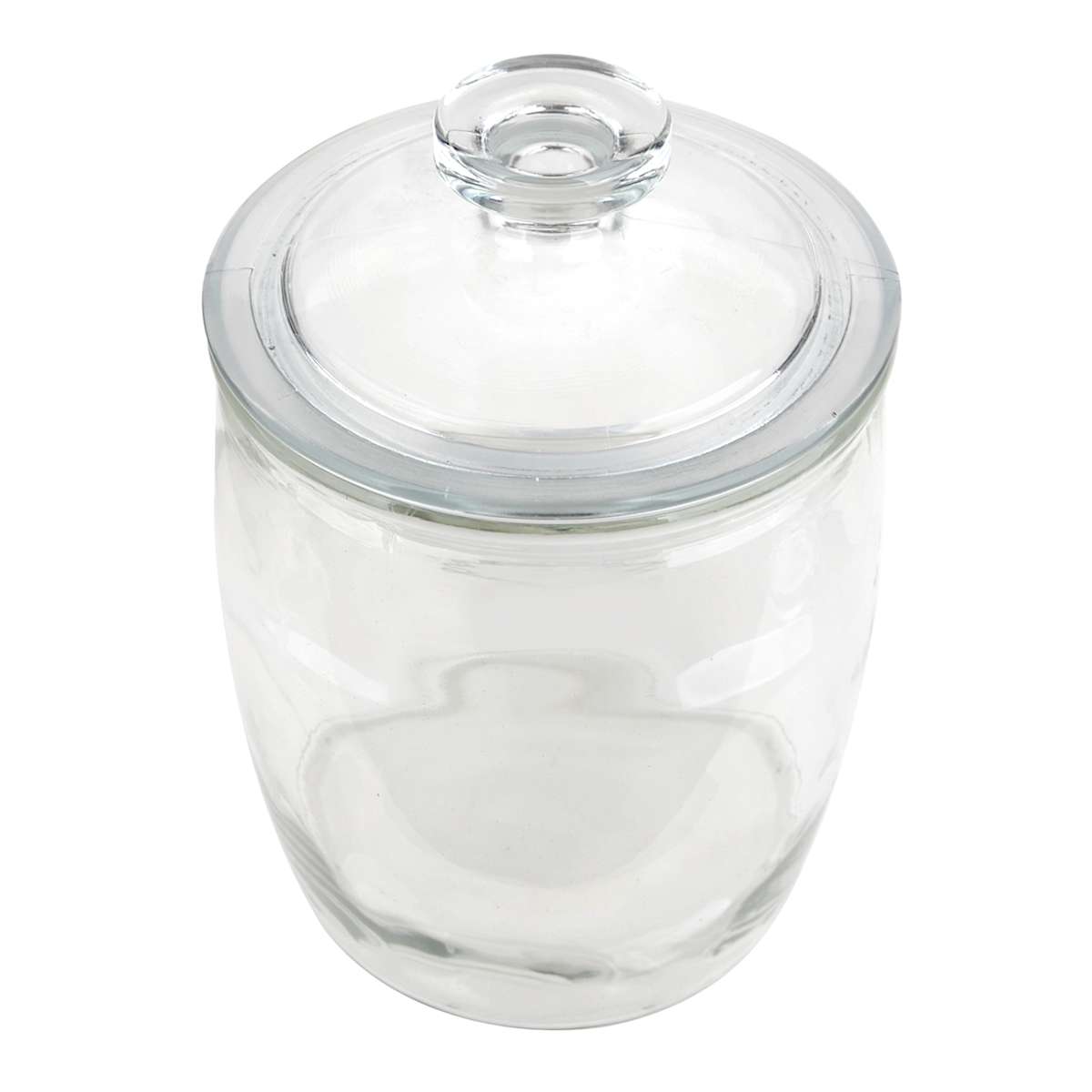 At Home Clear Glass Canister With Flat Knob Glass Lid 80oz