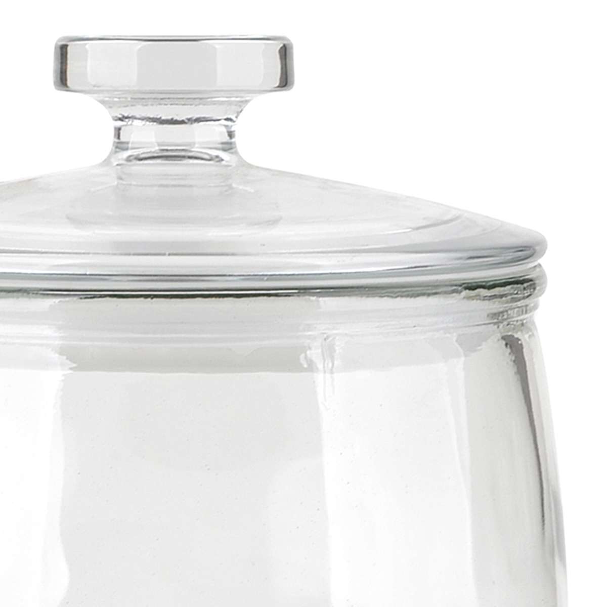 At Home Clear Glass Canister With Flat Knob Glass Lid 80oz
