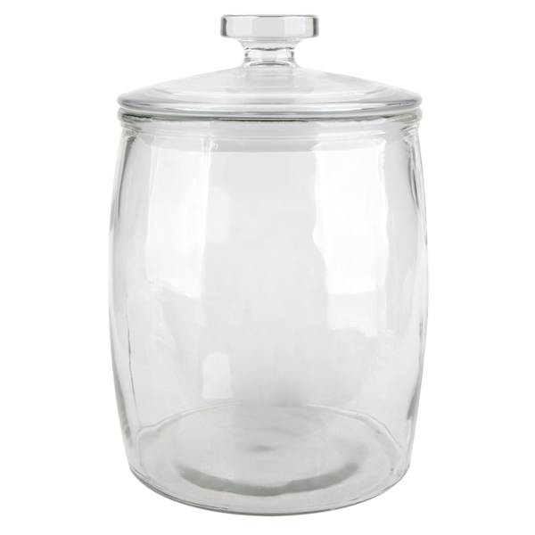 at home Clear Glass Canister with Flat Knob Glass Lid 80oz