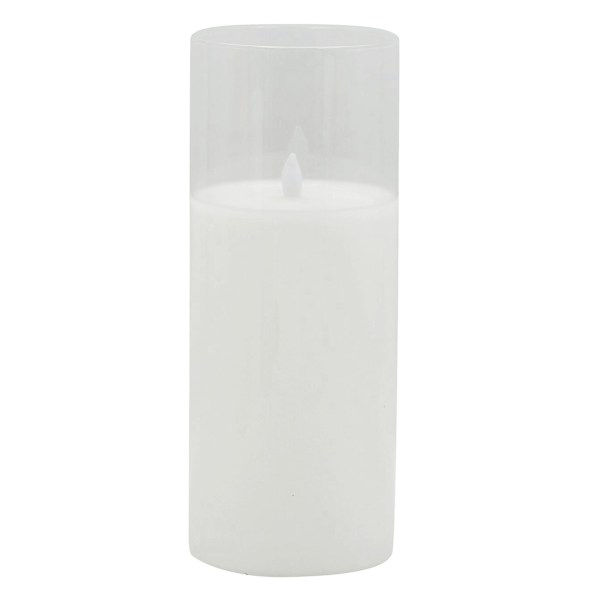 at home Clear Glass LED Pillar Candle with Timer 4x10