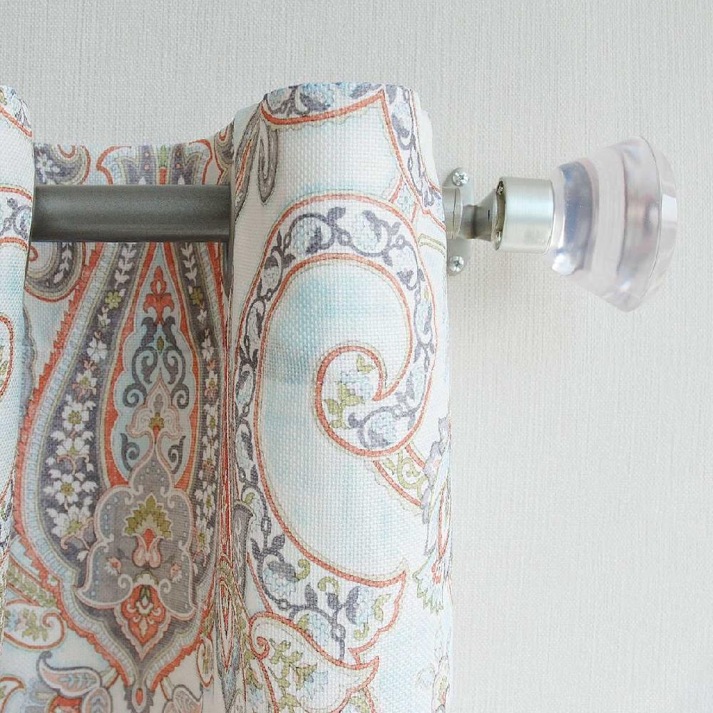 At Home Coral Paisley Damask Light Filtering Grommet Curtain Panel 84"