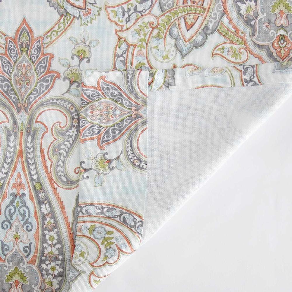 At Home Coral Paisley Damask Light Filtering Grommet Curtain Panel 84"